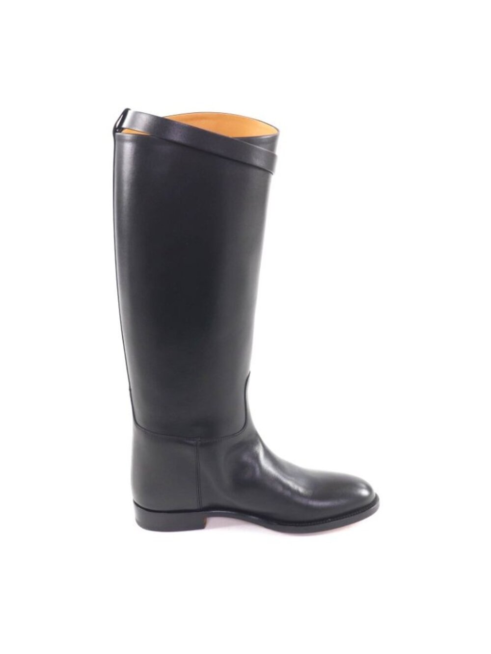 Hermes Jumping Boots Silver Hardware Kelly Buckle Leather Long Black 37 - Picture 6 of 13